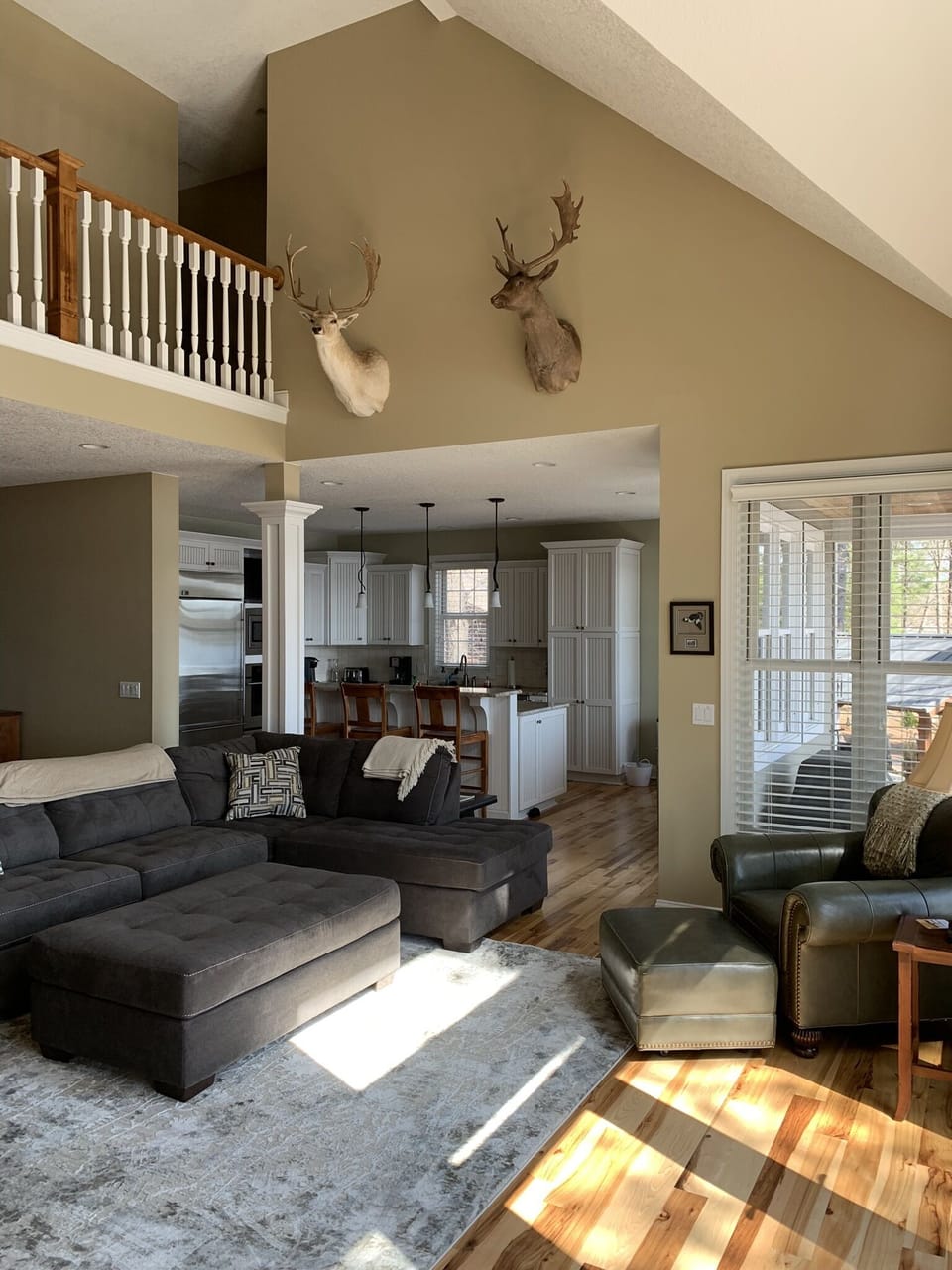 View from living room to kitchen area