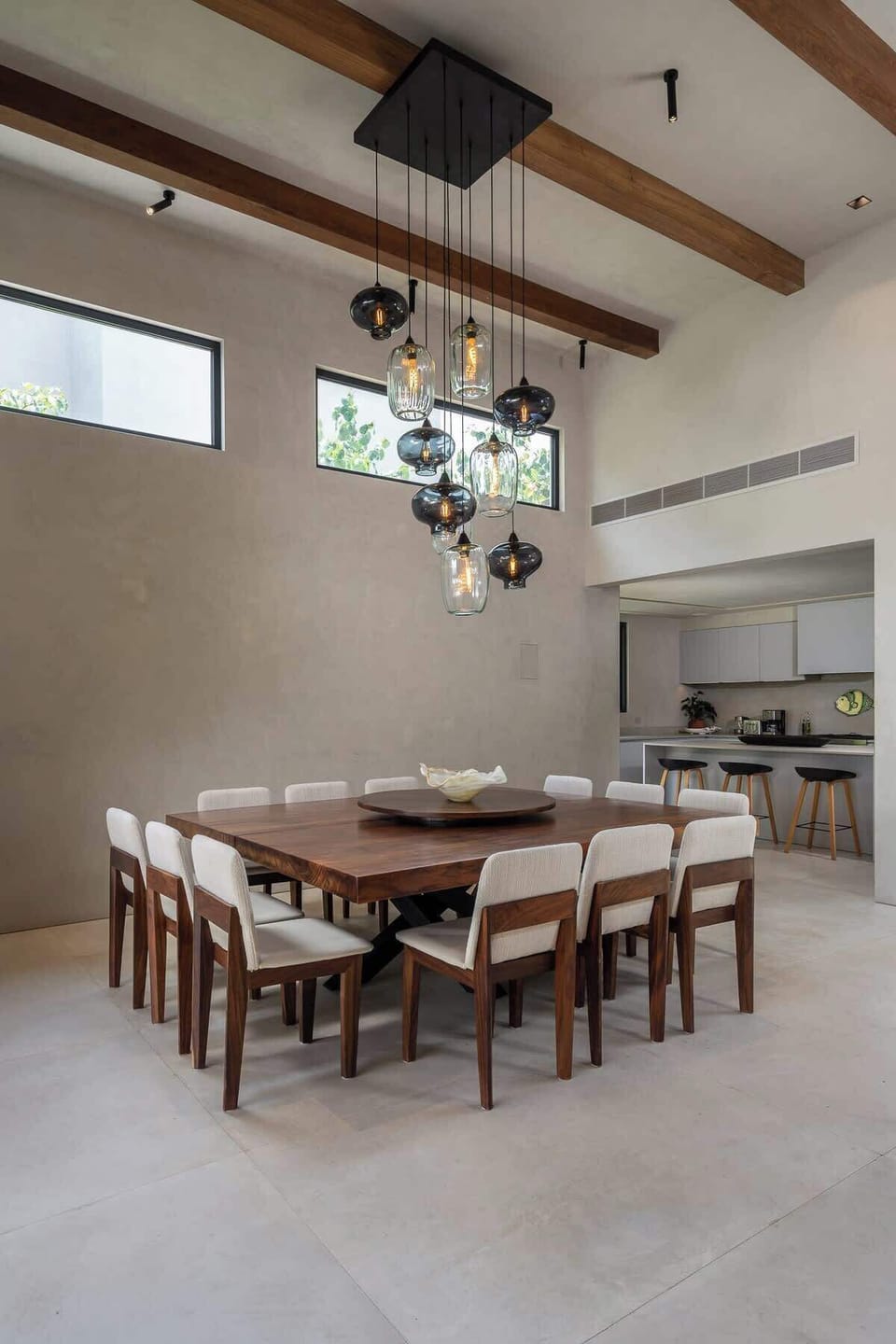 Large dining table perfect for family meals and celebrations