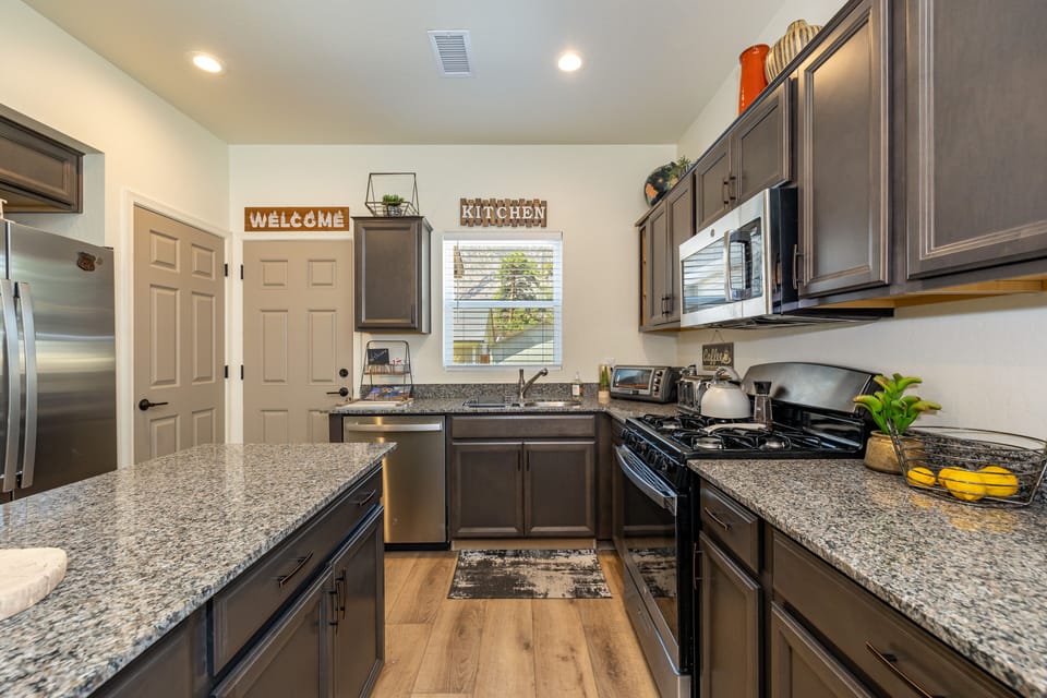 Fully stocked kitchen