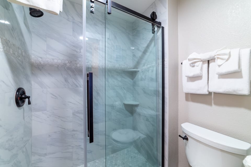 Primary bathroom walk-in shower.