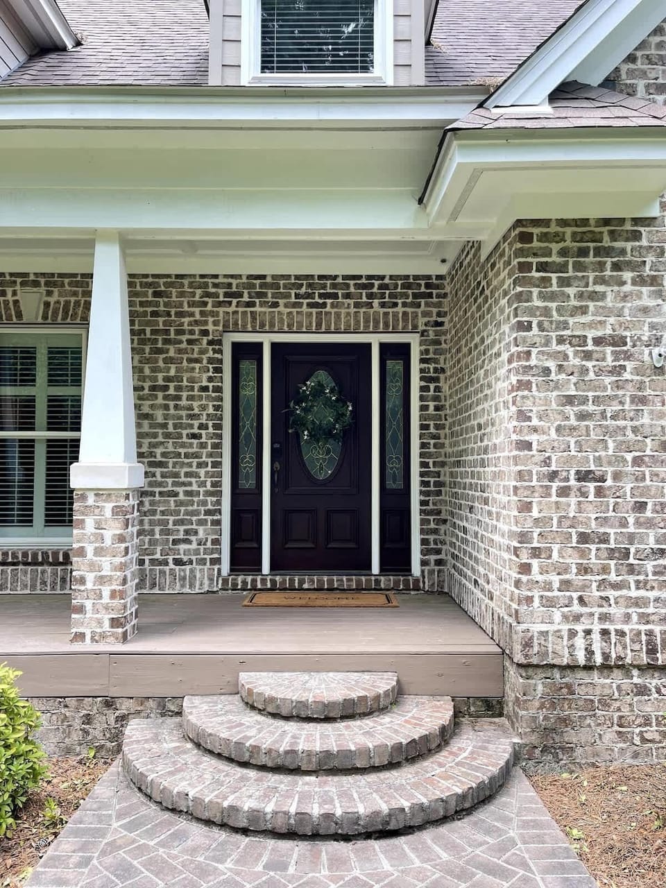 This is the front door, but you will likely enter the home through the garage.