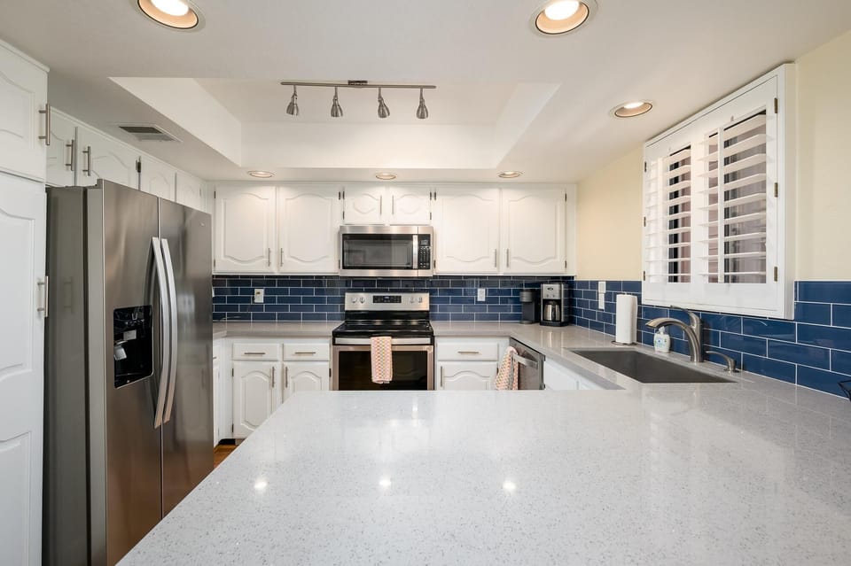 All stainless steel appliances.