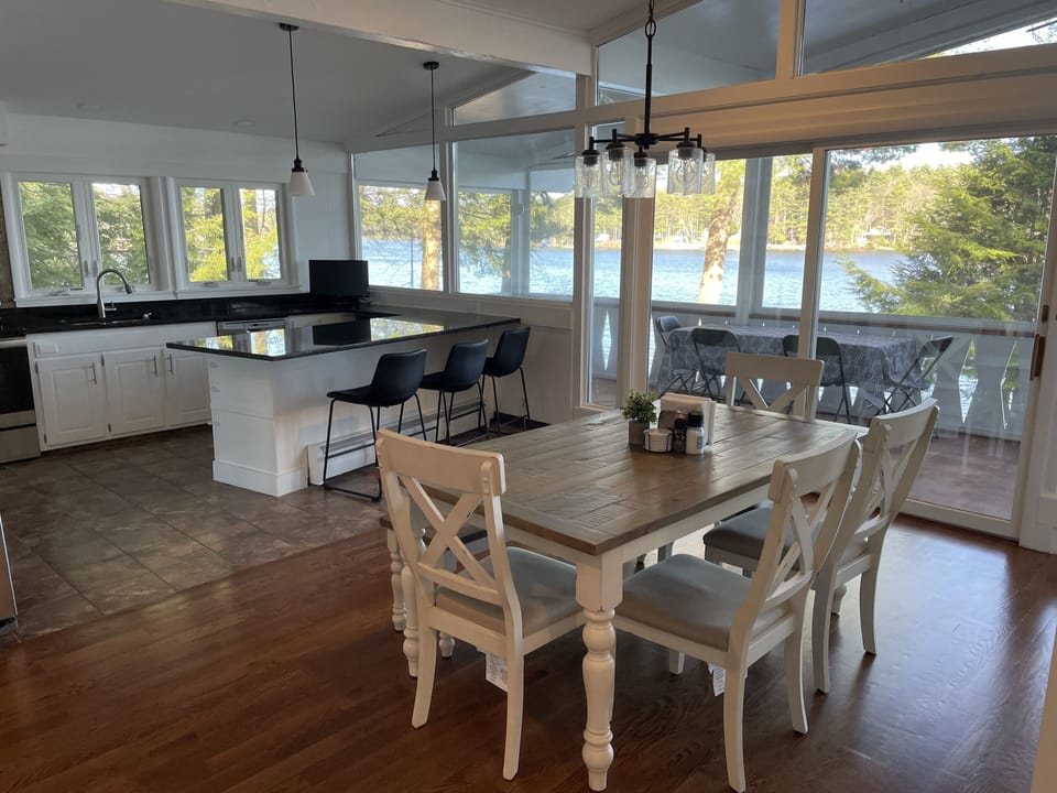 dining area with great lake view