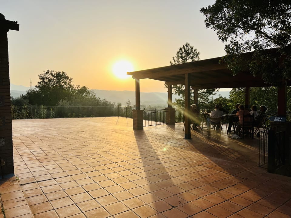 Our terrace at sunset