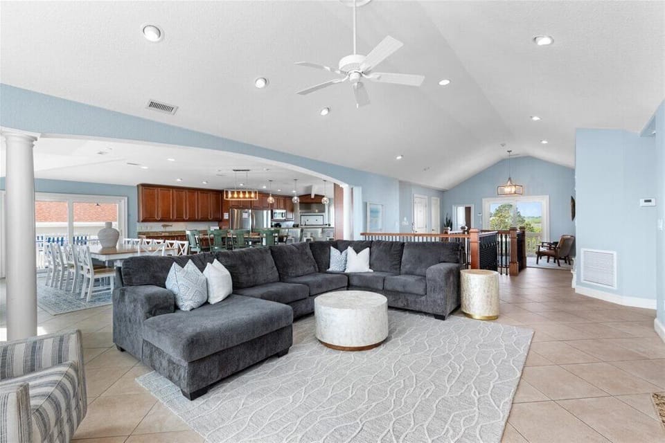 Top-Level Living Room with Deck Access