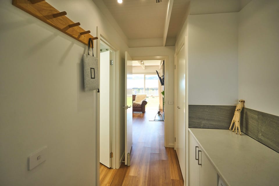 Main entrance with bathroom, shower & laundry