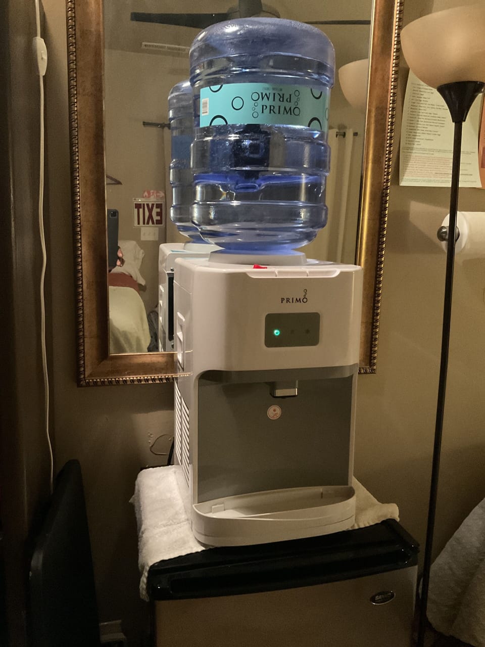 Private In-Bedroom Water Cooler & MiniFrige