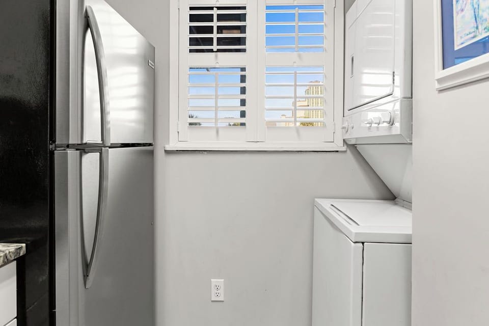 Stack Washer Dryer - The unit features a stack washer/dryer for the convenience of use during your stay.