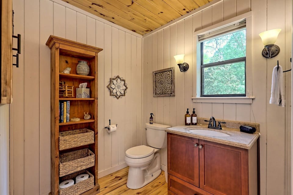 Half bath located downstairs 