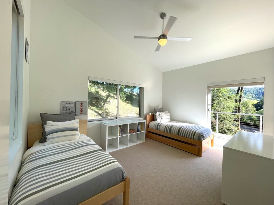 Twin bedroom. Trundle bed under one bed. Blow up twin also available. 