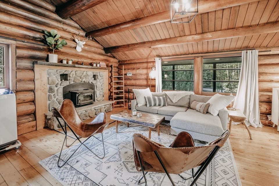 Indoors, Hardwood, Home Decor, Stained Wood, Fireplace