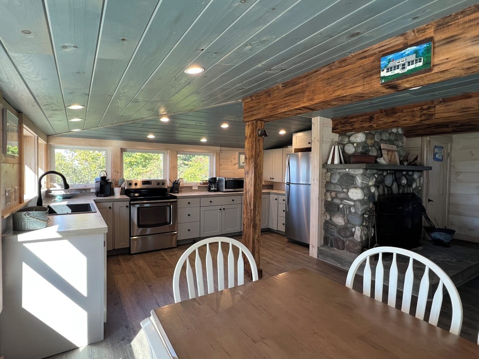 Open dining/ kitchen area,