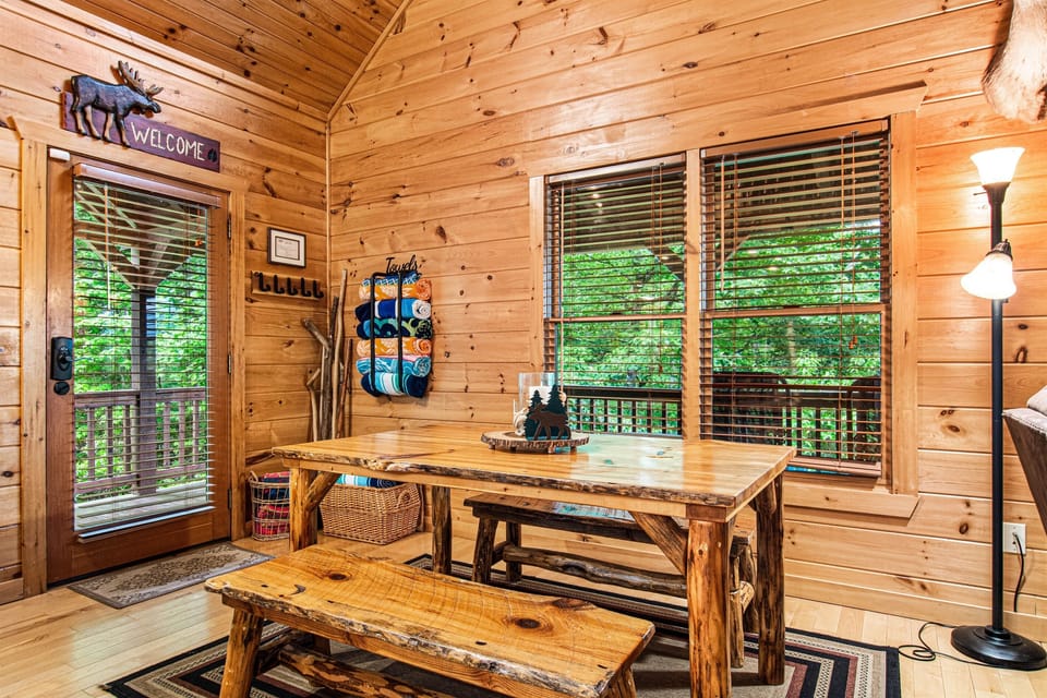 Dining table with seating for six