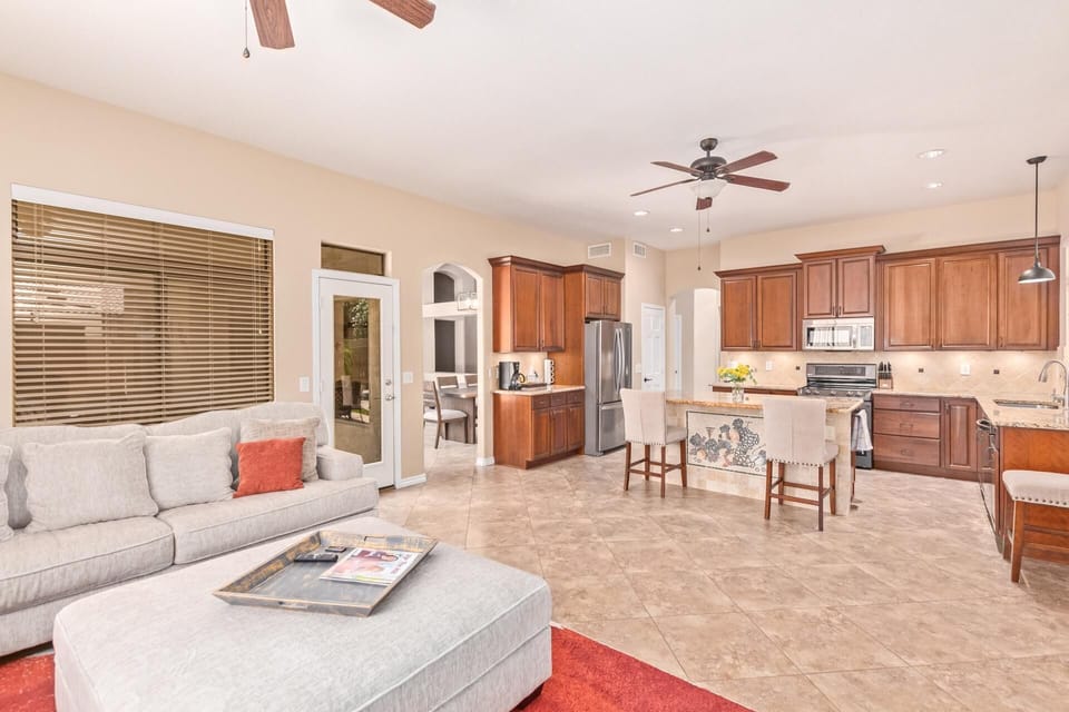 Open family room and kitchen