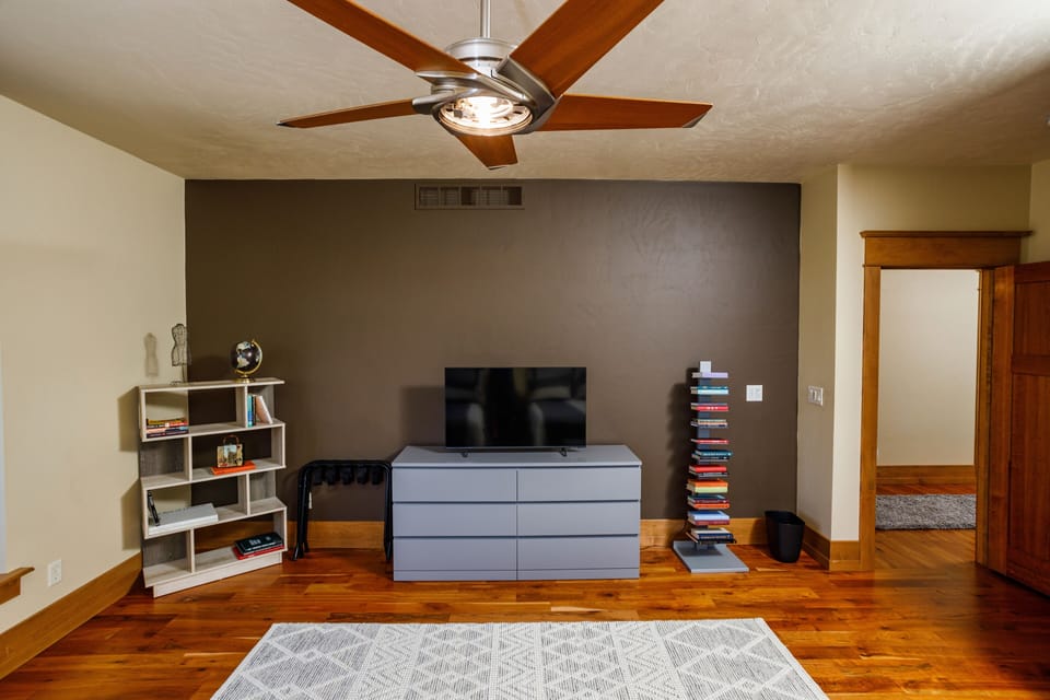 Bedroom #2 (upper level) includes TV and ample space