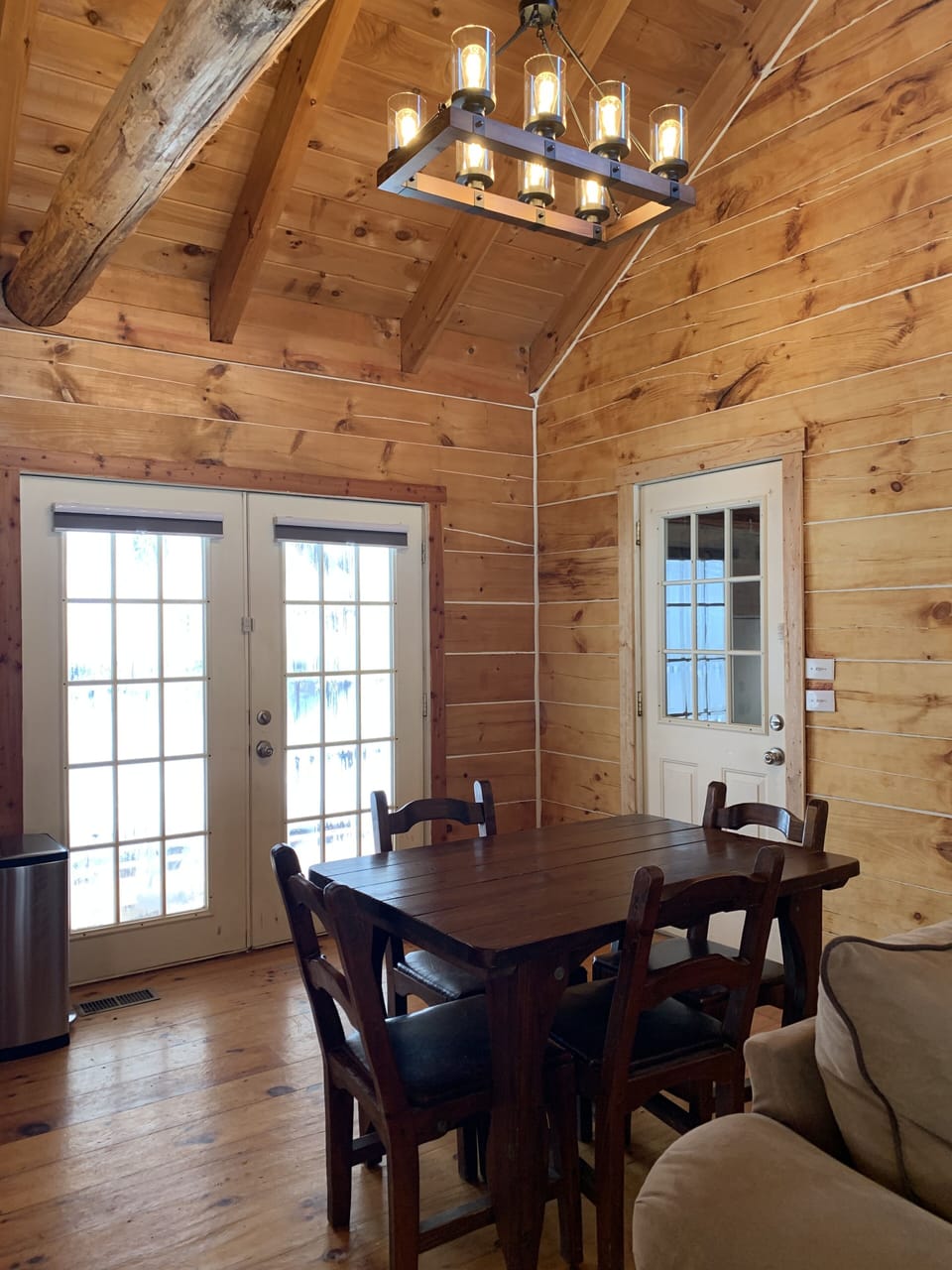 Dining area: 4 person table with 2-3 additional chairs if you want to get cozy!