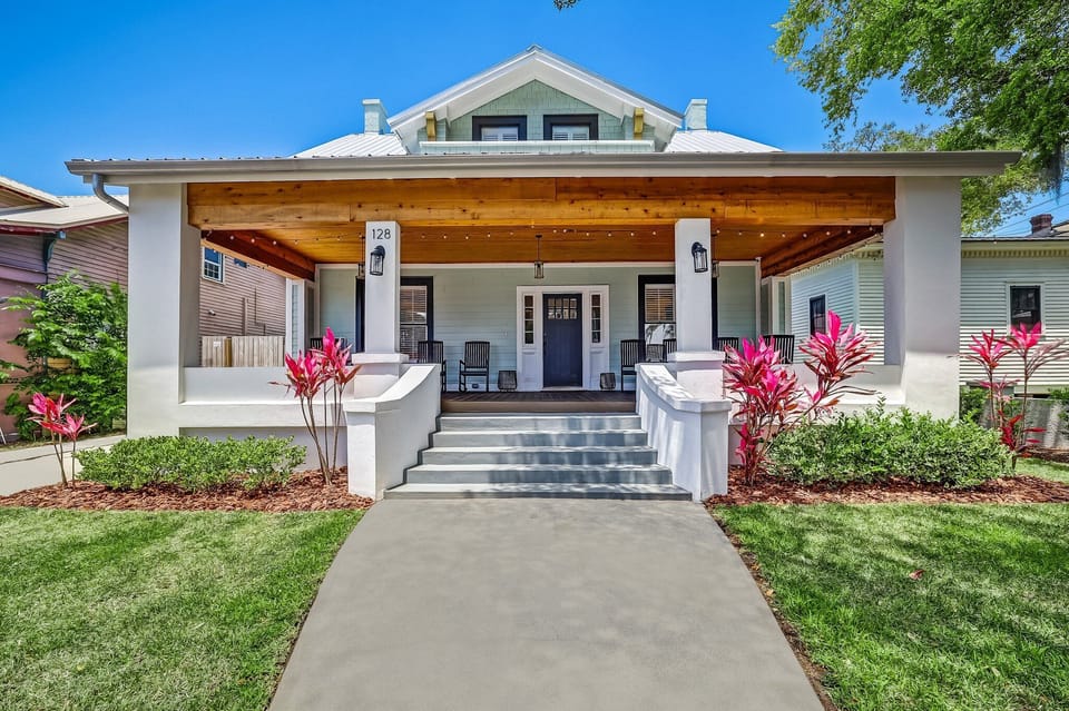 Front view of the house. Spacious front porch