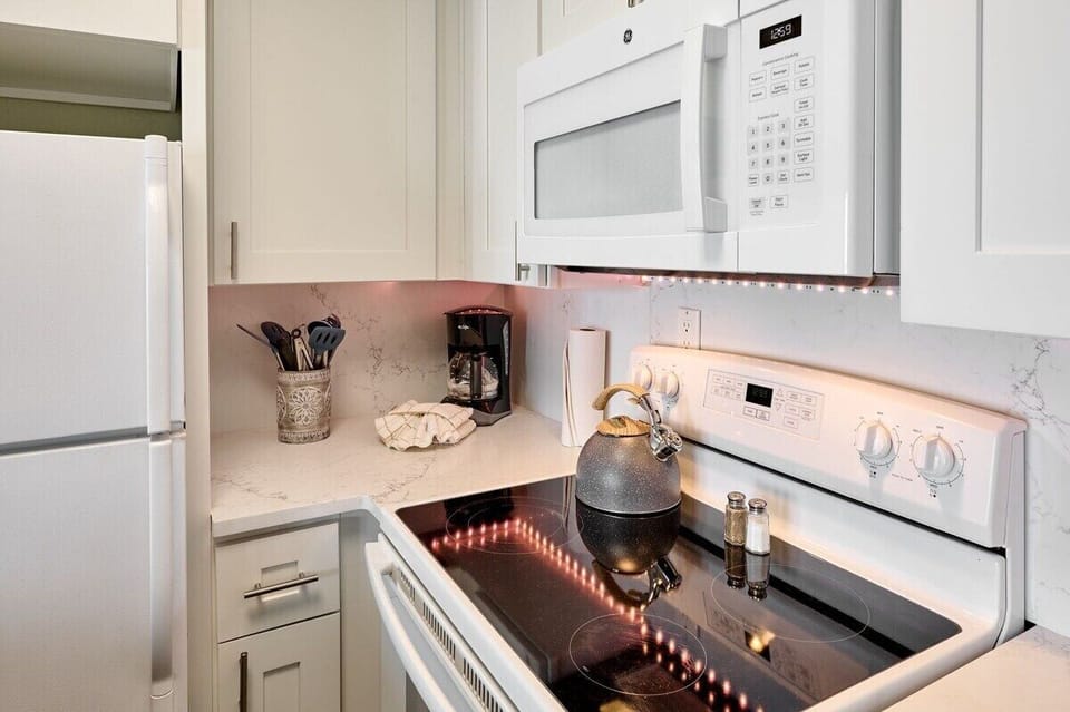 The kitchen comes fully equipped