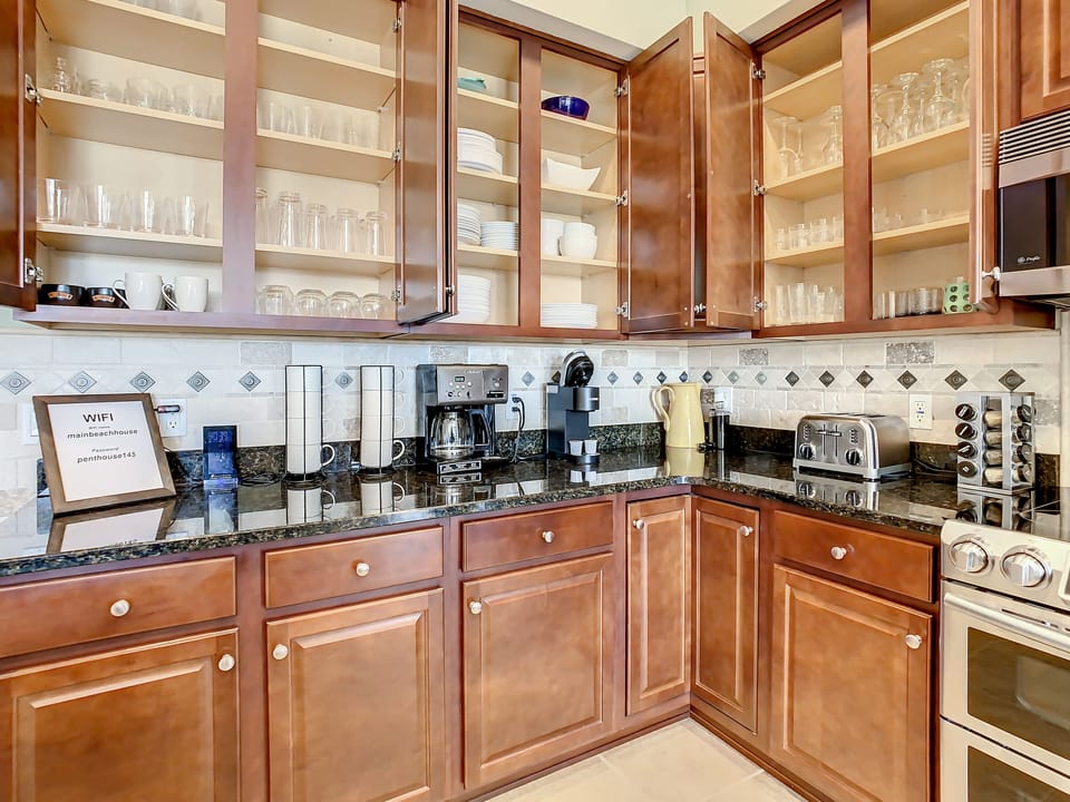 Kitchen fully stocked