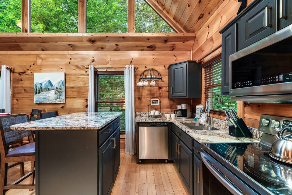 Our kitchen is fully stocked so that you can cook a meal for the family.