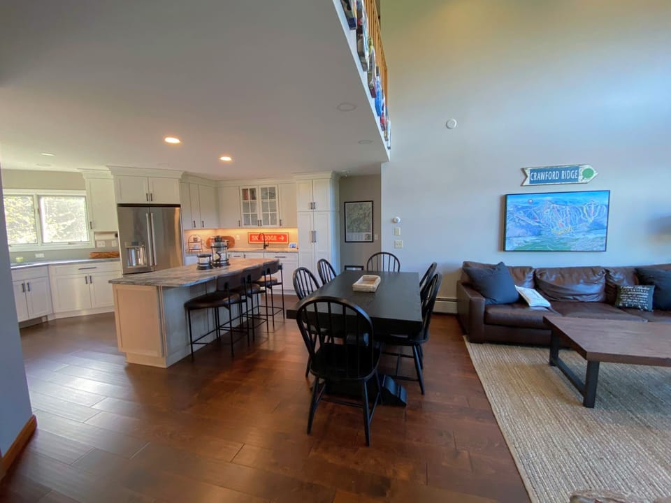 Kitchen, Dining and Living areas