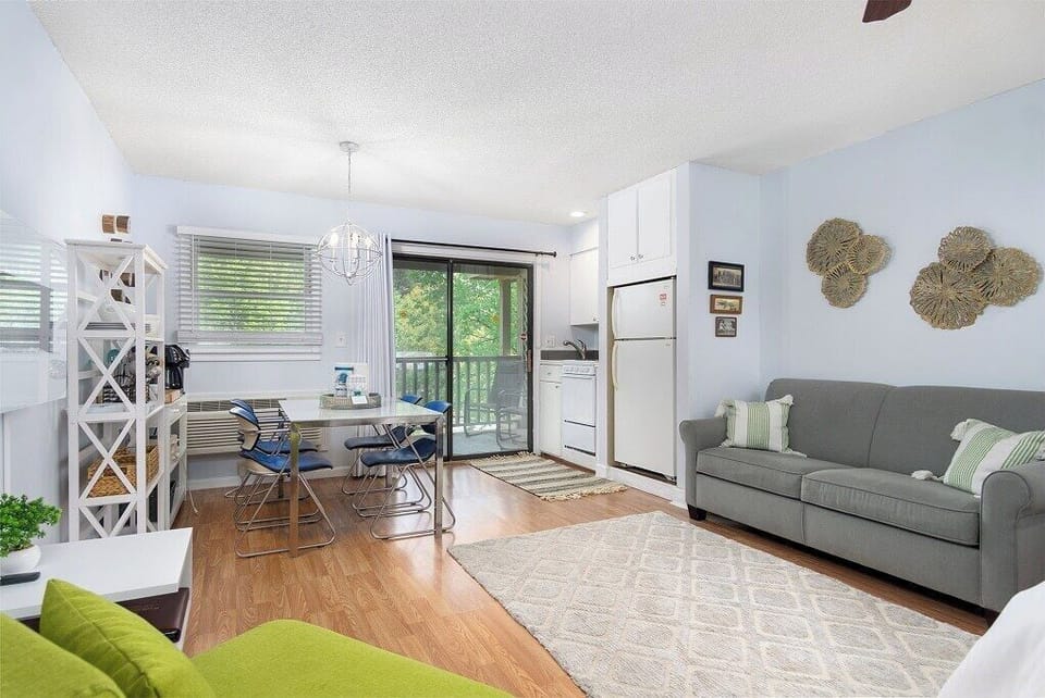 Large glass sliding doors for an abundance of natural light!