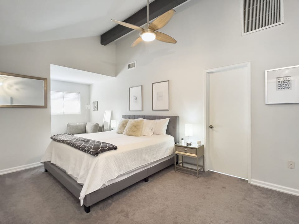 Sleep like a royal family member on the king bed in the master bedroom