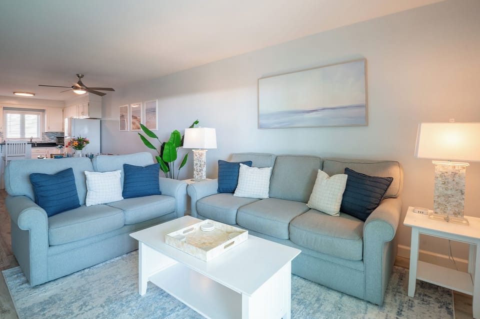 Living room with queen pull out sofa 