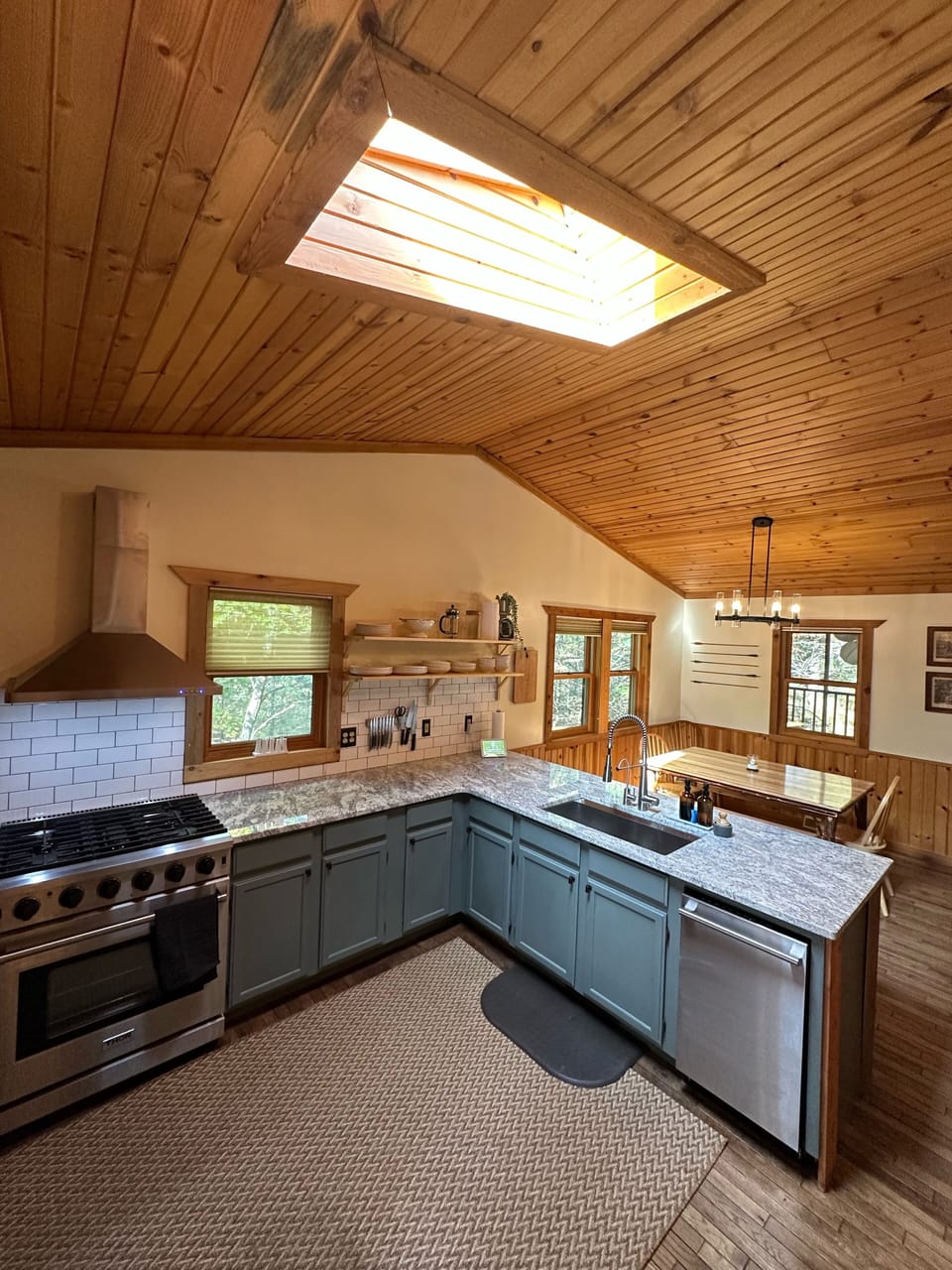 Open concept kitchen. View from entry.