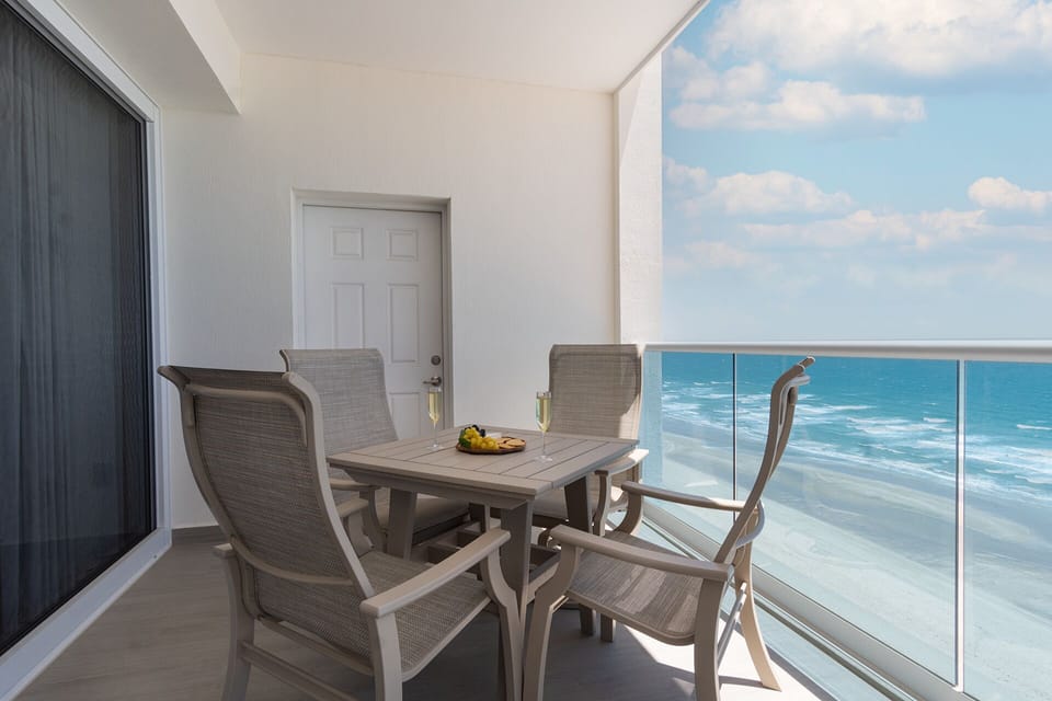Dining table on the patio.