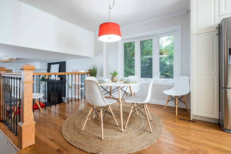Dining area with two additional chairs
