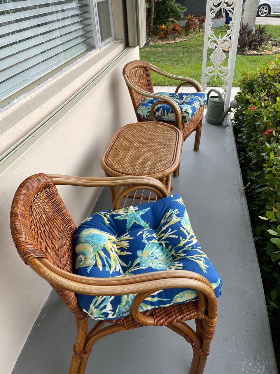 Enjoy your morning coffee on our front porch. 