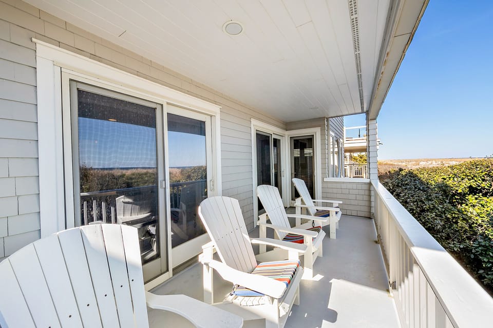Beach views off the queen and master bedrooms.