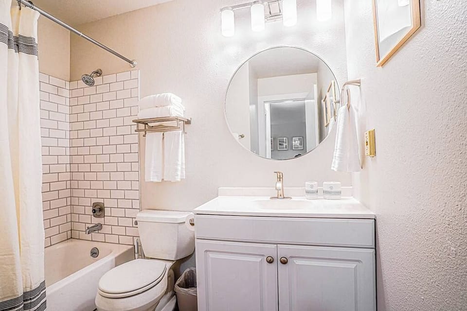 Modernized bathroom with everything you need to start your day
