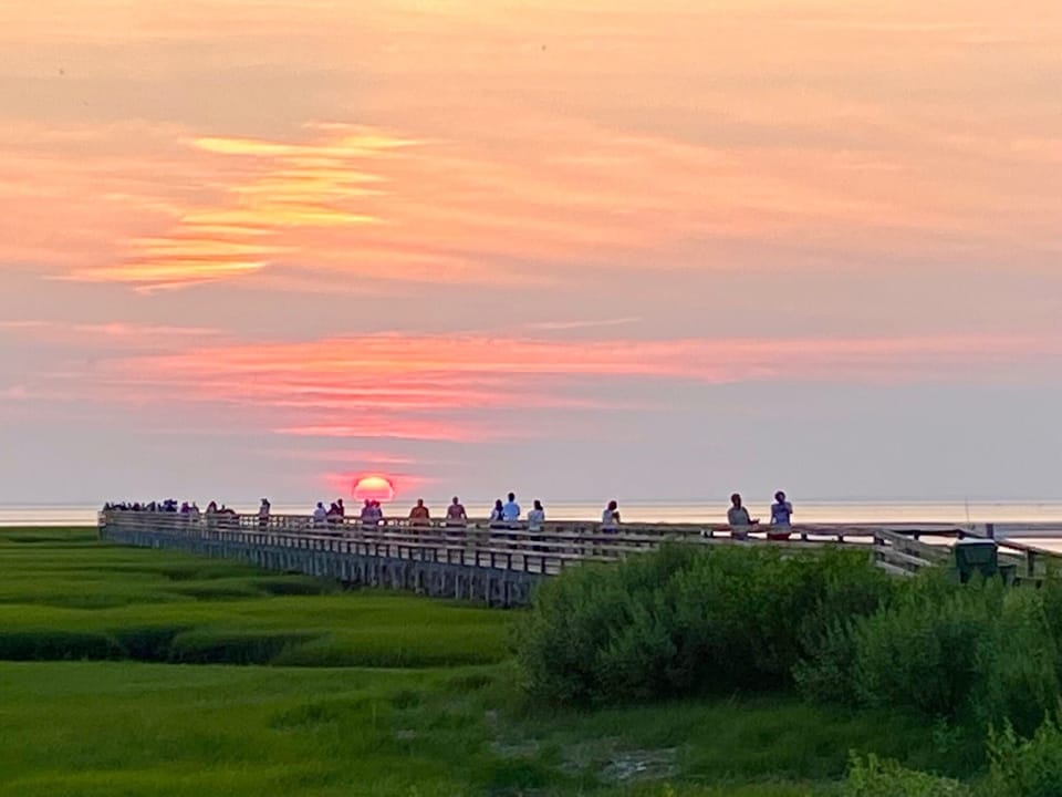 Bass Hole's Boardwalk at Sunset