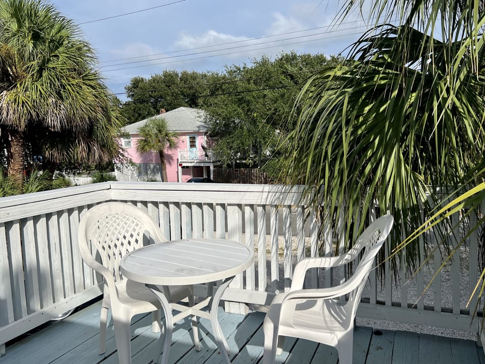 balcony  off covered screened porch