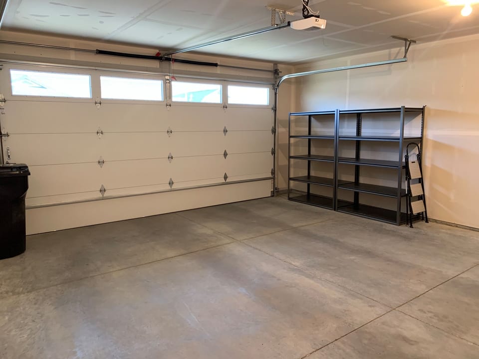 Interior of two car garage