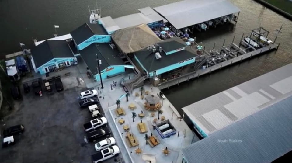 Bait shop/ Bar and Grill 2 blocks away on the marina 