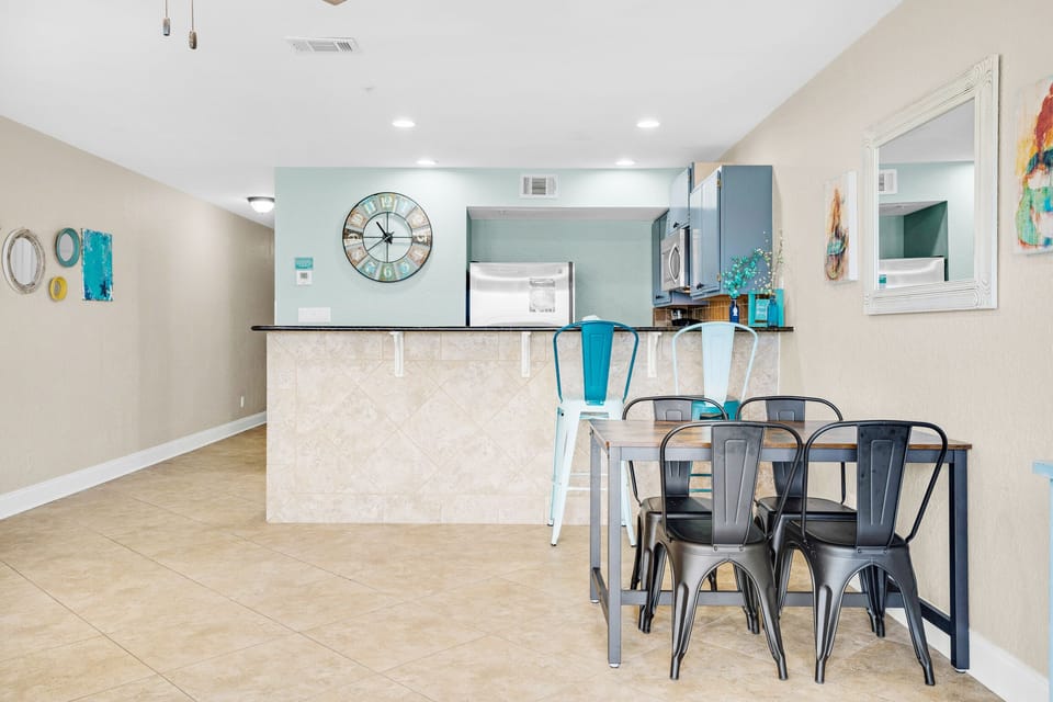 View to kitchen from living room