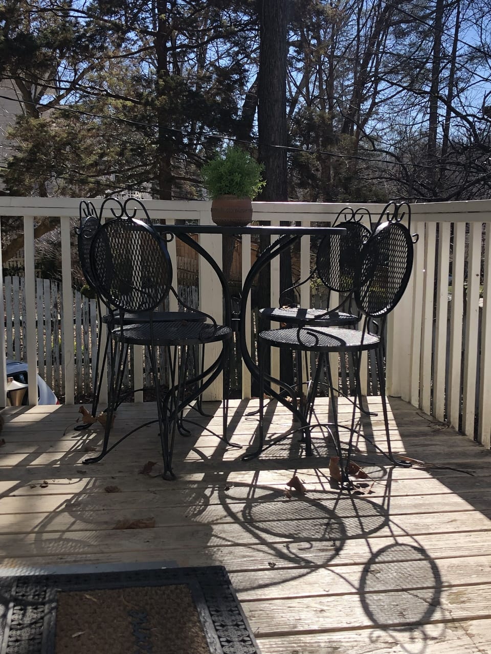 Enjoy coffee or dinner on your private bistro table