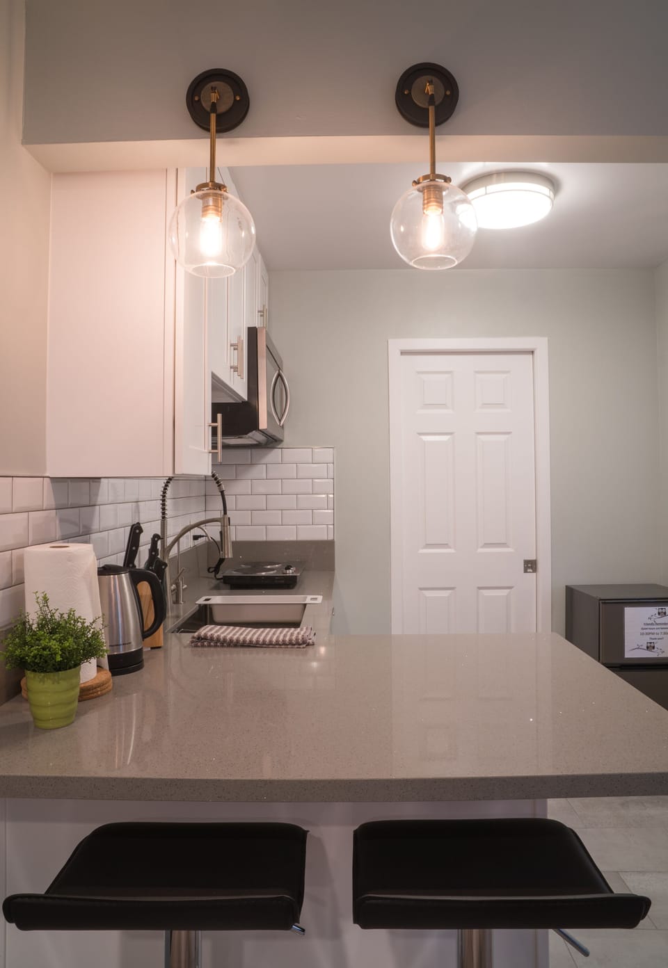 Dining area. For a more relaxed setting, just turn on the accent lights!