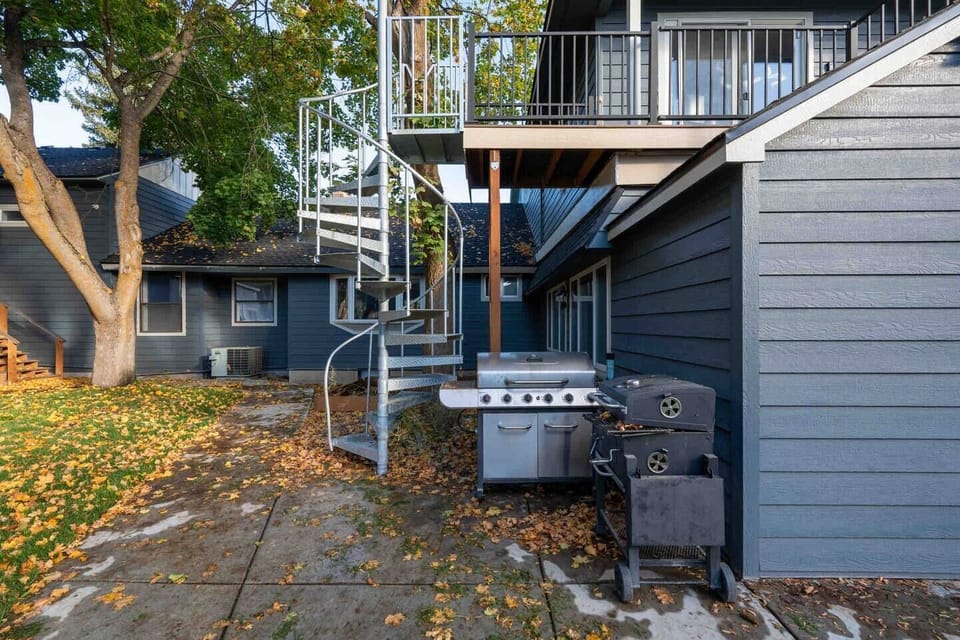 Entry to unit is up a spiral staircase only.