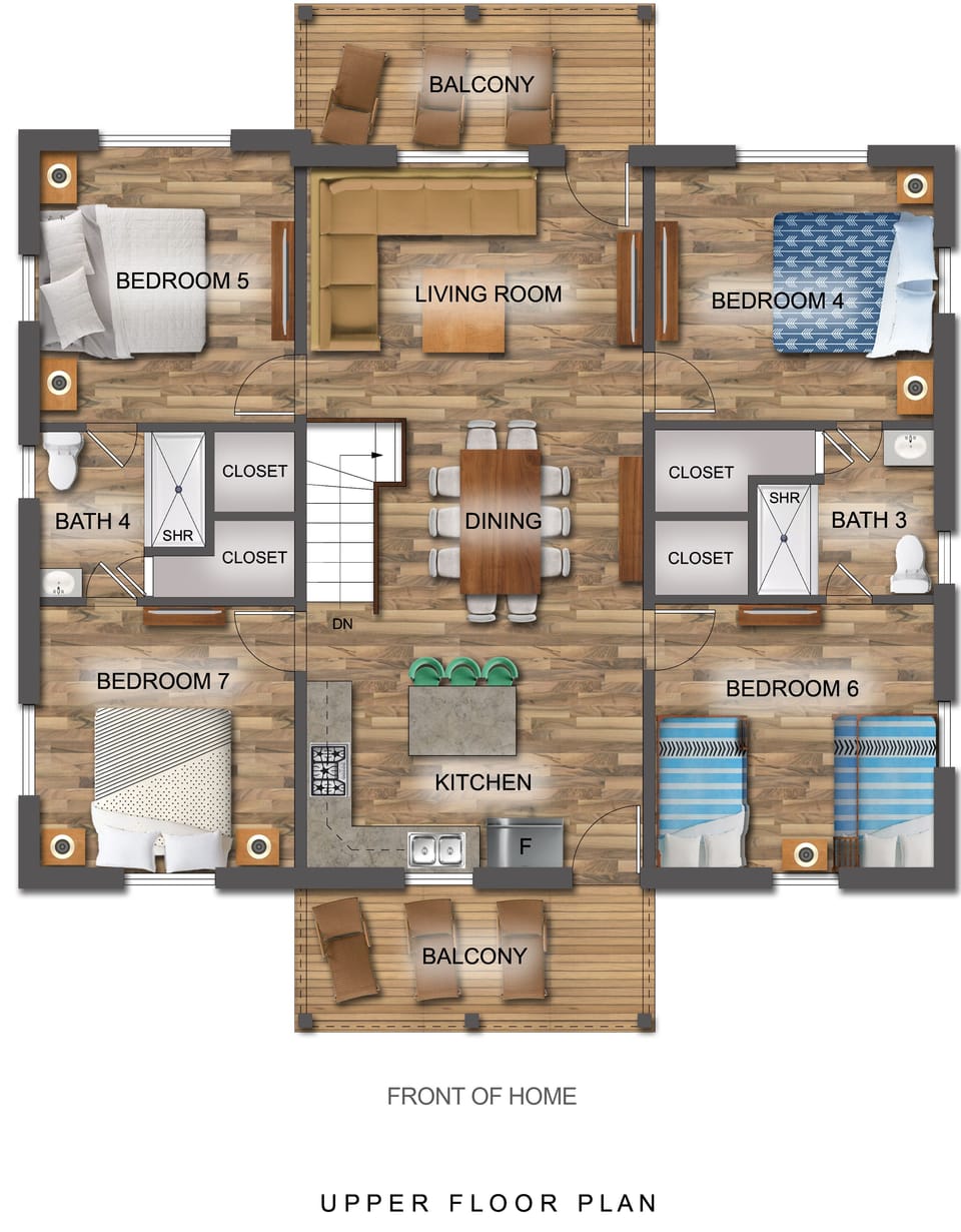 Upper level floor plan