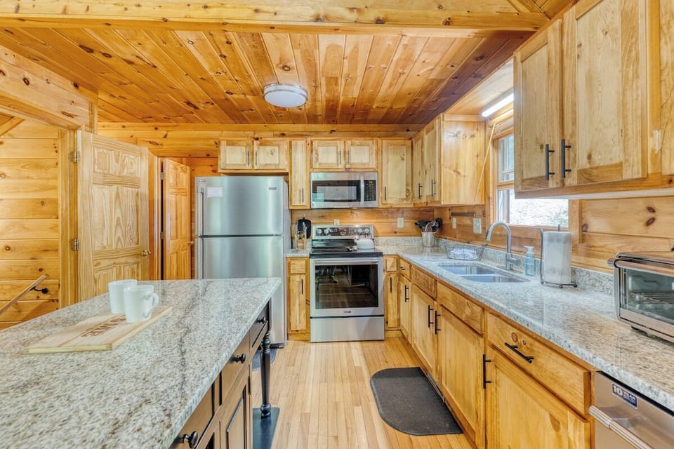 The kitchen comes fully stocked with all you need to cook your favorite meals