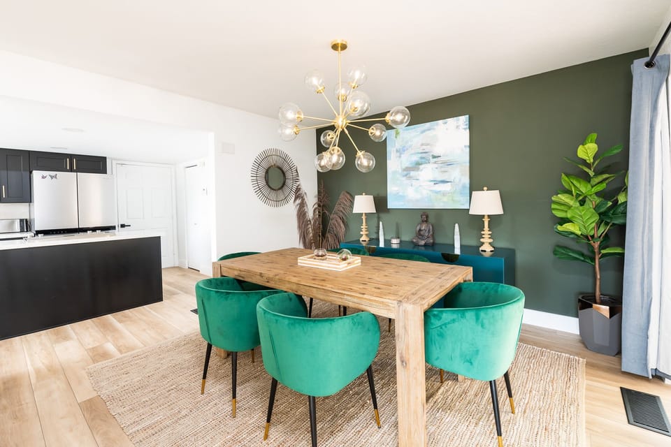 Dining room opens to the kitchen for entertaining