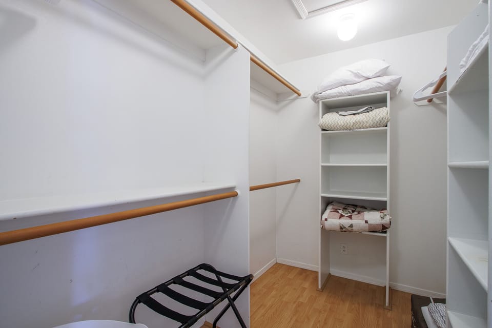 Walk-in closet in the king bedroom