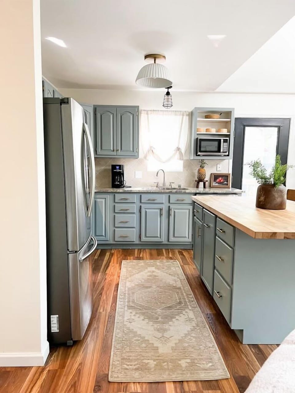 Kitchen facing window
