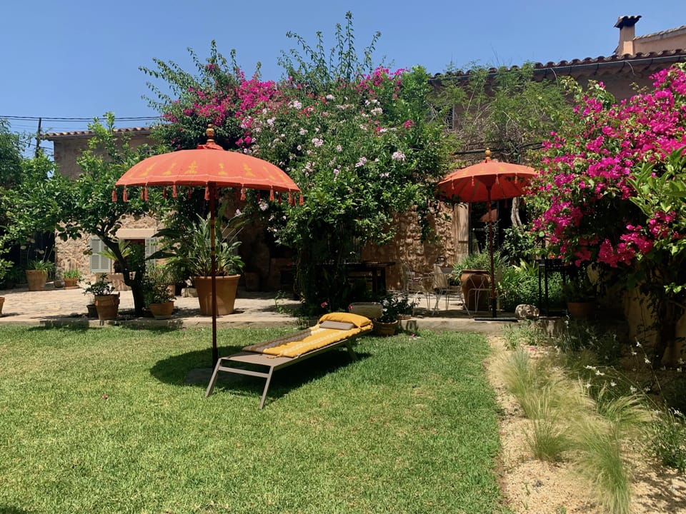 Garden with sun loungers, BBQ, dining area and plenty of space to relax
