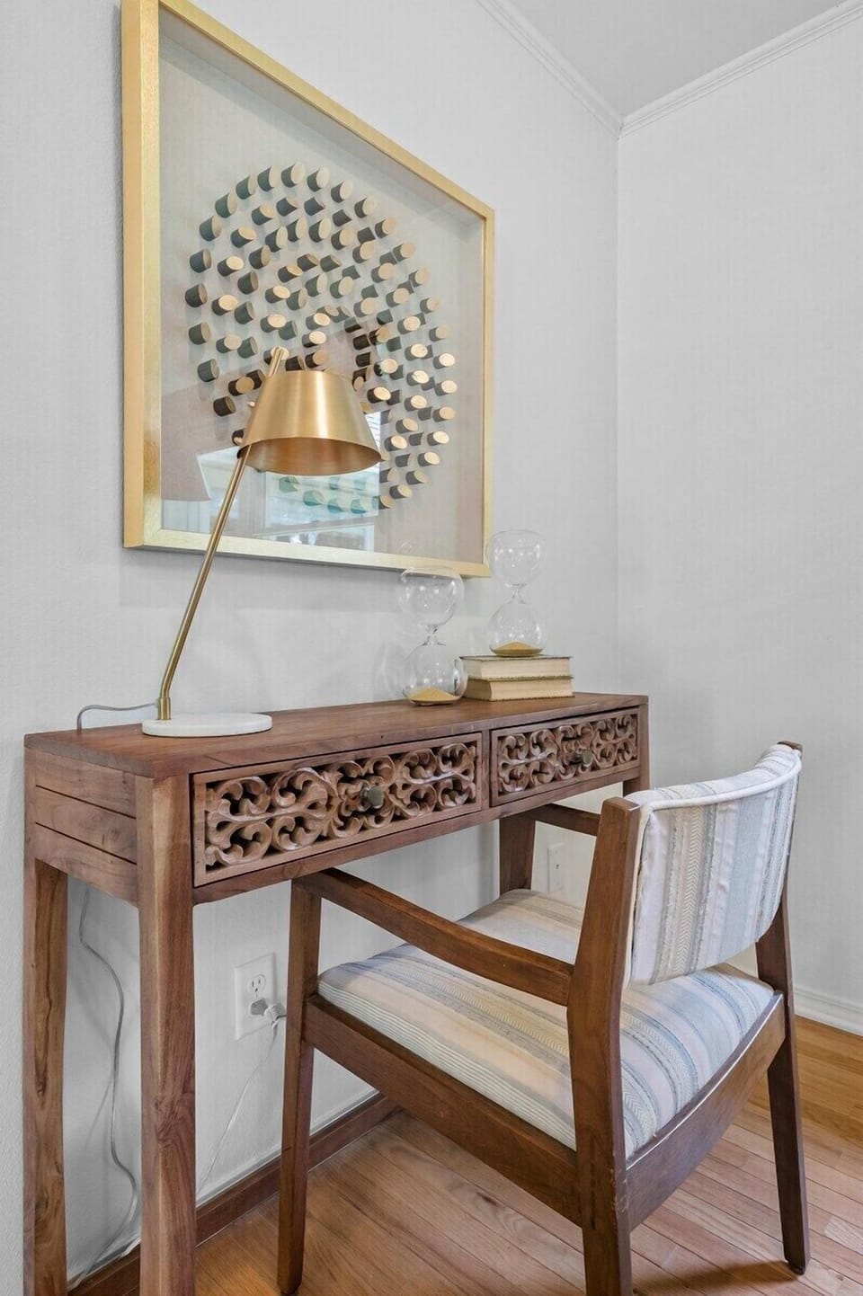 Our desk area is the perfect spot to catch up on a few emails.