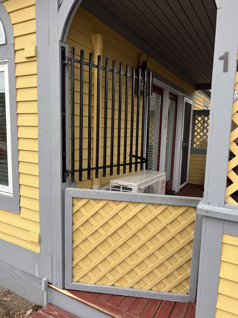 Porch and condo entrance. 